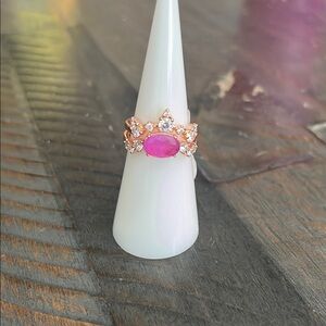 Brighten My Day lab created Purple Fluorite on Rose Gold Plating